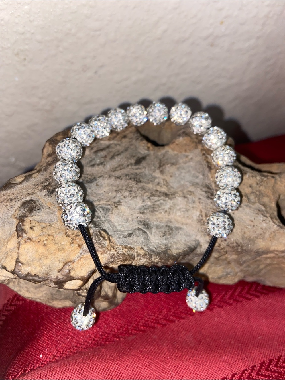 5/$10❤️❤️❤️NEW Crystal Pave Bead Adjustable Bracelet